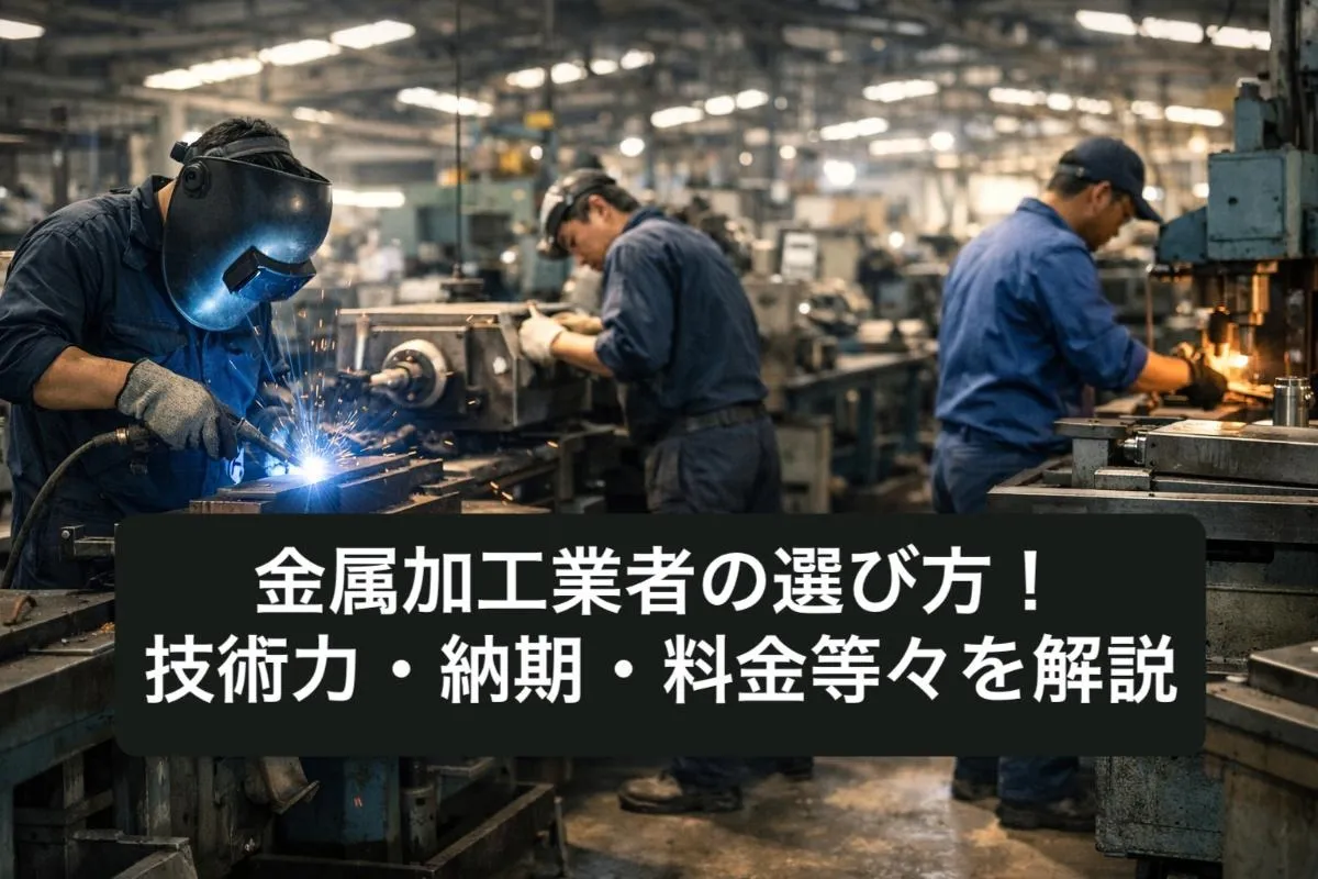 金属加工業者の選び方!技術力・納期・料金等々を解説